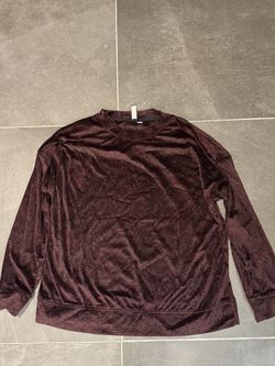Joyspun Burgundy Velour Long-Sleeve Top