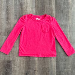 Toddler Girls 4T Pink Long Sleeved Pocket Tee Shirt