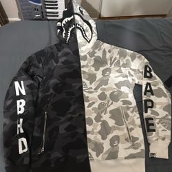 Super Rare “a Bathing Ape Neighborhood” Split Hoodie That I Barely Used. (M) Fits Like A S/M