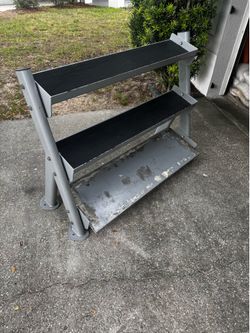 Dumbbell kettlebell rack