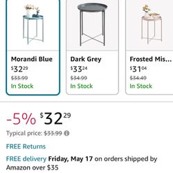 METAL TRAY END TABLE 50% Off