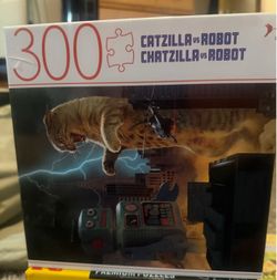 Catzilla vs Robot 300-Piece Jigsaw Puzzle
