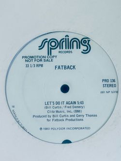 LETS DO IT AGAIN - FATBACK 12’ RECORD 80’S BOOGIE FUNK OLD SCHOOL FUNK