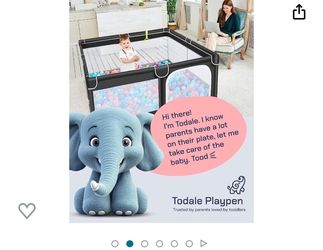 TODALE Baby playground, large playground for babies, safe playground without holes for babies, playground for baby door (black, 50 x 50 inches)h