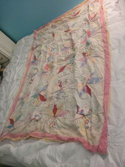 Vintage Quilt Feed Sack Needs Mending Or Repupose Sewing 