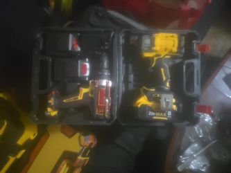 100$ :25+3 hammerdrill/ driver drill:with 2 batt and: charger.   , :1/2torque impact :drill 20v for dewalt batterys with :one 8AHMAX battery