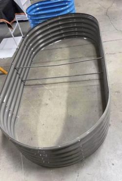 New in Box 8X4X1.5 ft Galvanized Raised Garden Beds Outdoor, Oval Large Metal Planter Box