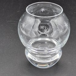 Crystal Etched Votive/Floating Candle Holder, Stars/Snowflakes