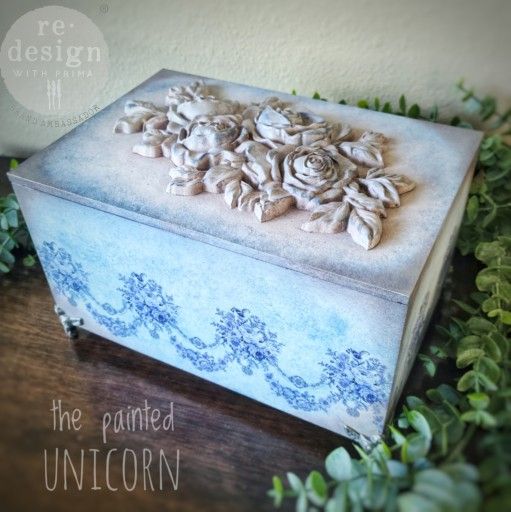 Large Floral Trinket Keepsake Jewelry Box