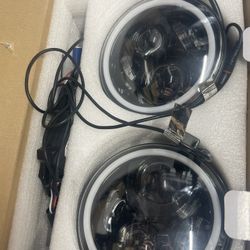 7 Inch Round Led Headlights With RGB Halos 