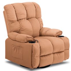 Oversized Microfiber Recliner Chair with Cup Holders