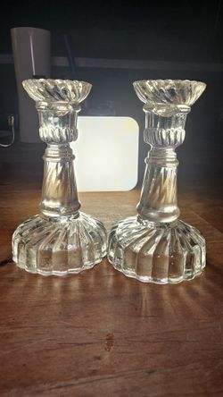 Mini Glass Candlestick Set