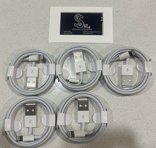 (5 For $25) Authentic Apple Lighting USB Chargers For iPhone