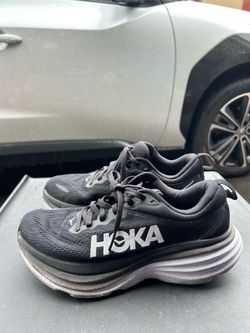 Hoka Bondi 8 Women’s Black and White Cushioned Running Sneakers Size 6B