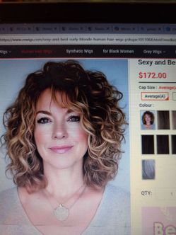 New curly dark blonde wig