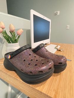 Crocs Platform Clogs Glitter Black