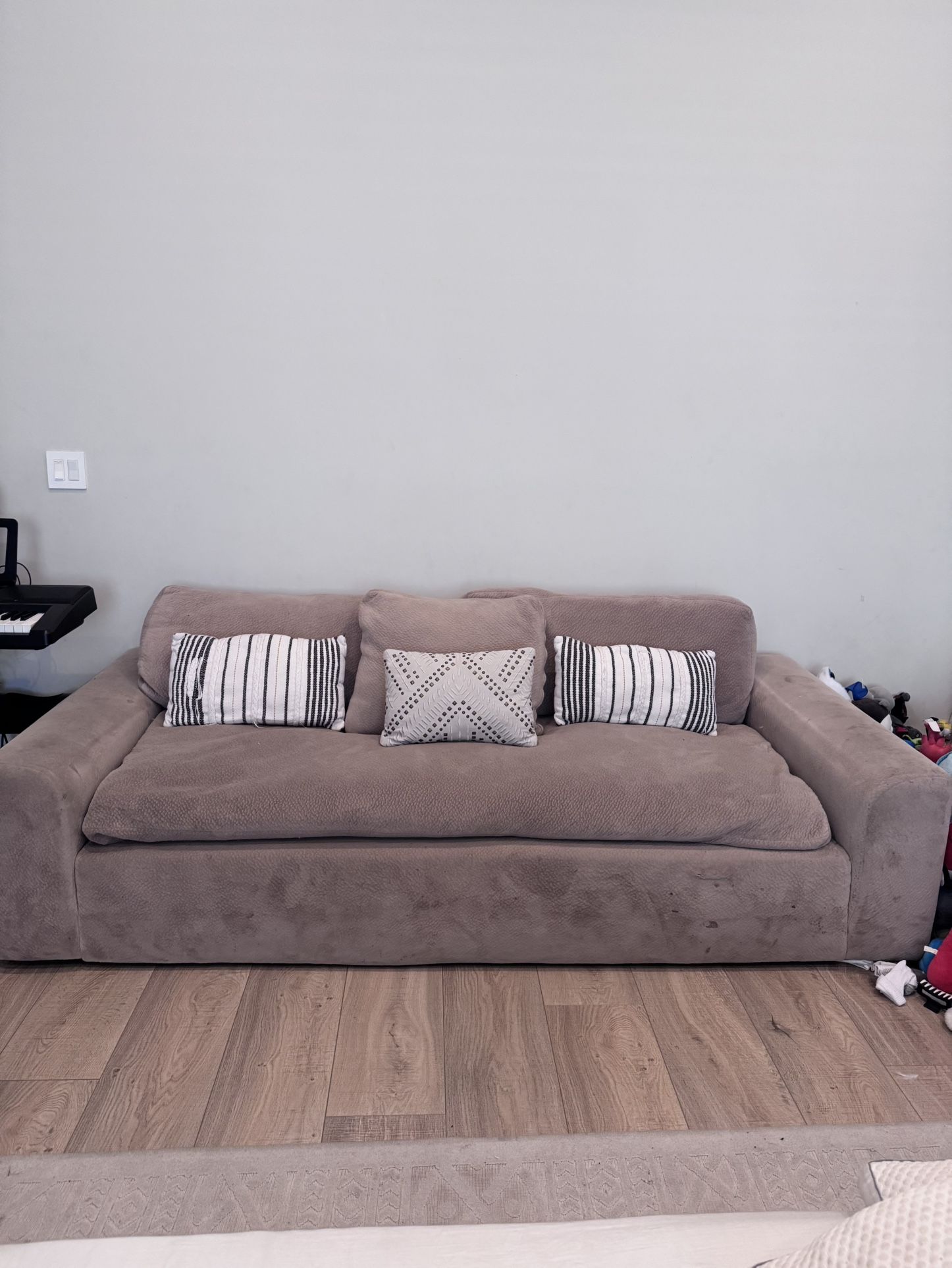 Nude Feather Filled Couch 