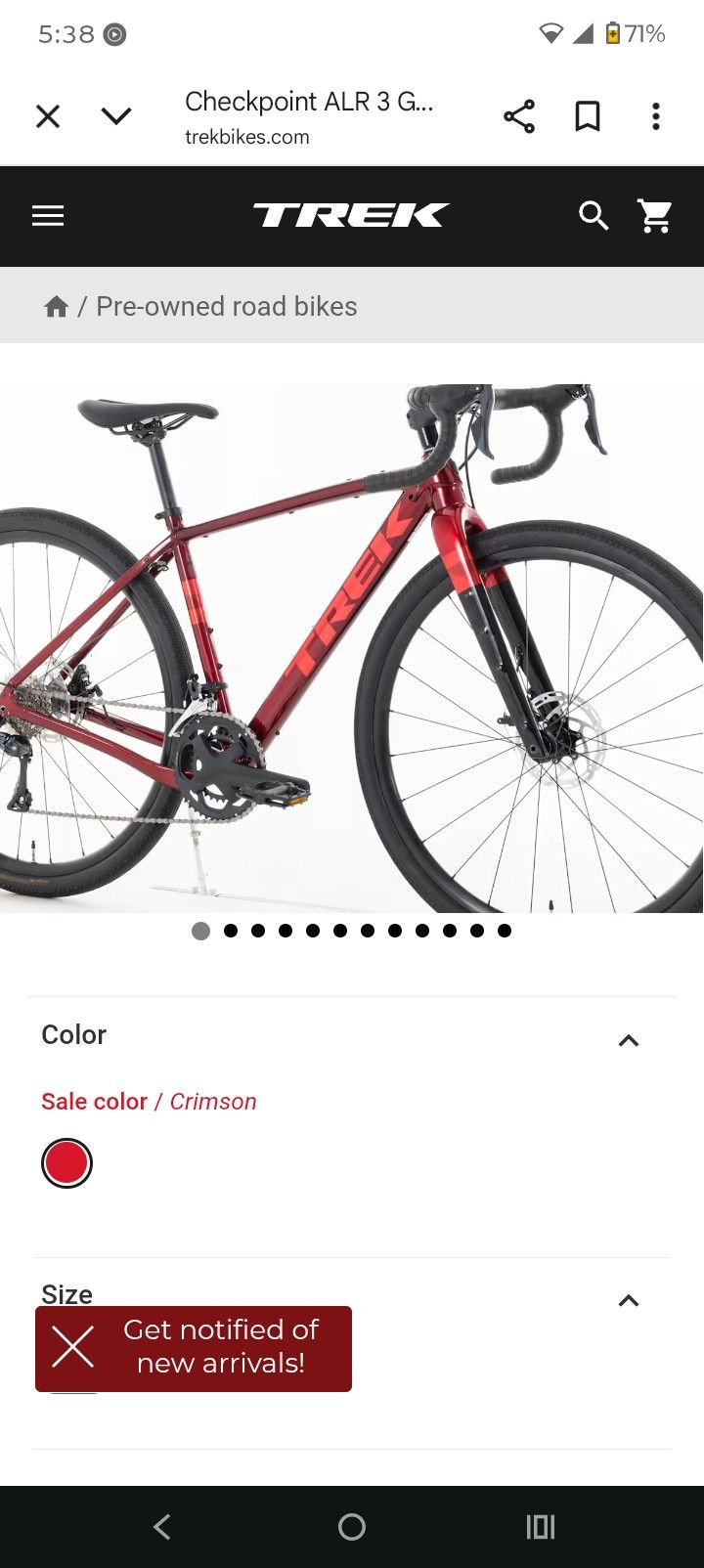 Trek Checkpoint ALR 3 Gen 2 Racing Bike. 200 Alpha Aluminum Frame.