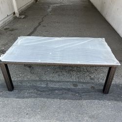 Patio Table With Tempered Glass Top