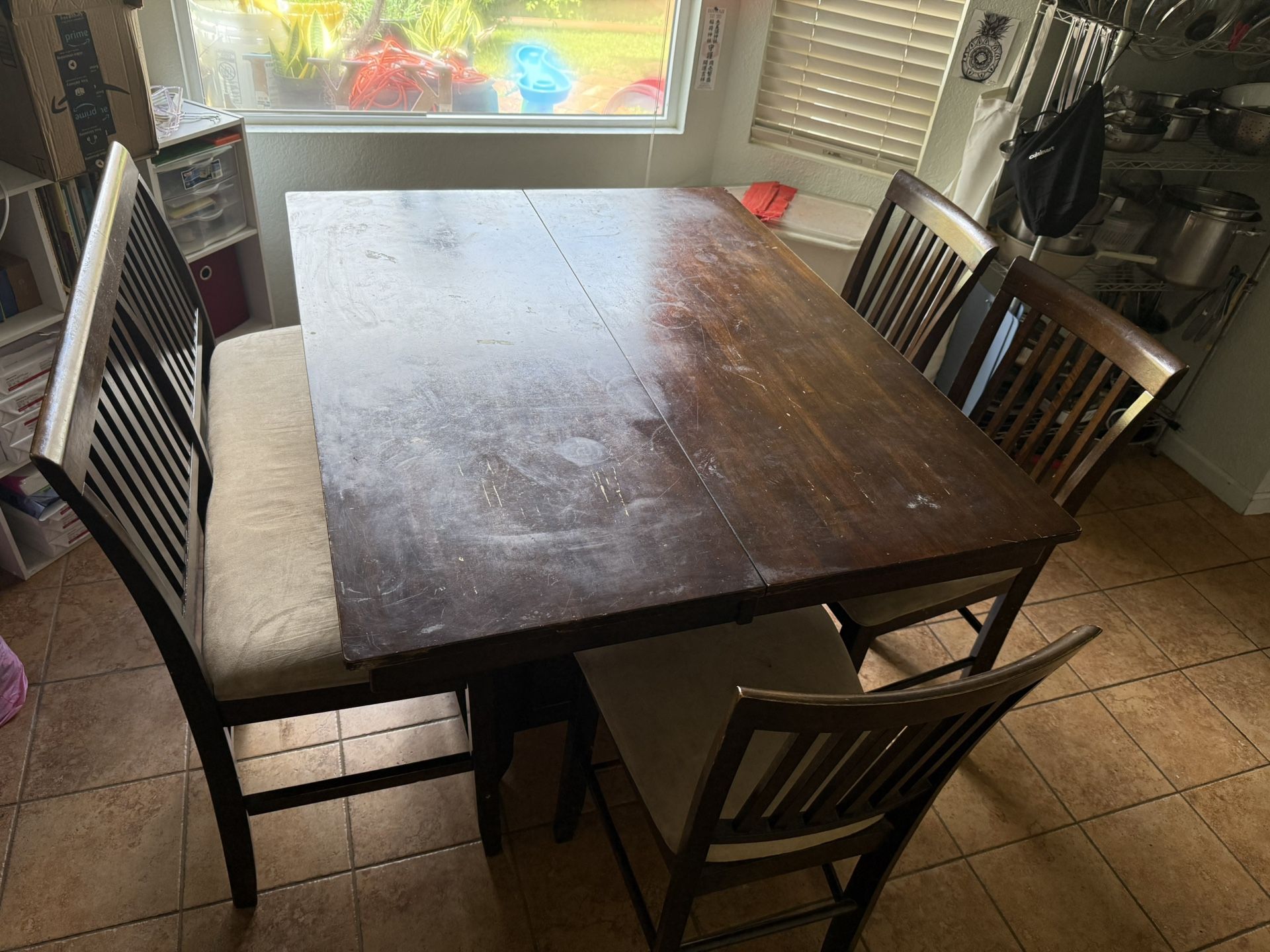 Dining table and chairs