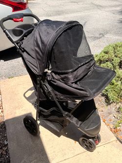 Black Pet Stroller with Canopy