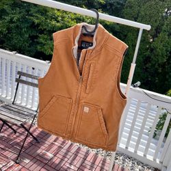 carharrt Washed Duck Mock Neck Vest for woman size m