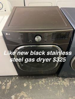 Like New Black Stainless Steel Gas Dryer