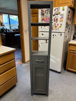 Tall Thin Wood Storage Shelf (New)