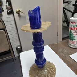 Byon Hand Blown Glass Candle Holder 