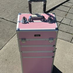 Brand New  Pink Rolling Make Up Case For $60