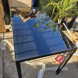 Tempered Glass Dinning Table Black 