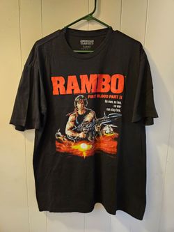 T-Shirts Rambo II Size Extra Large $10,Guns N'Roses Size Medium $7,Mike Tyson Collection Size Large $10 No Tears No Holes