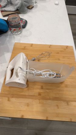 White Electric Hand Mixer with Attachments