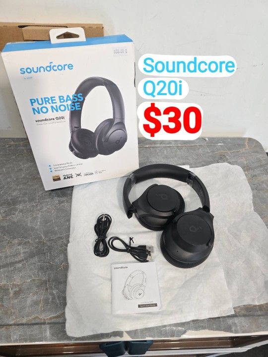 Soundcore by Anker Q20i Hybrid Active Noise Cancelling Headphones, Wireless Over-Ear Bluetooth, 40H Long ANC Playtime, Hi-Res Audio, Big Bass