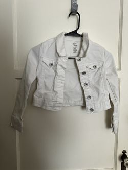 Girls White Jean Jacket Size 7/8