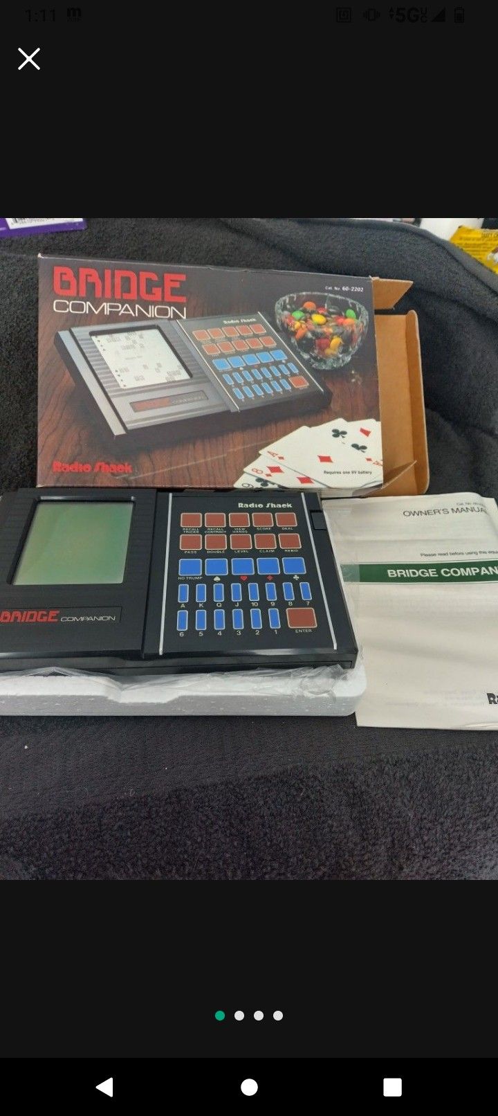 RADIO SHACK BRIDGE COMPANION ELECTRONIC HANDHELD GAME VINTAGE OLD SCHOOL TOY.