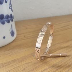 18K Rose Gold Plated Love Bangle 