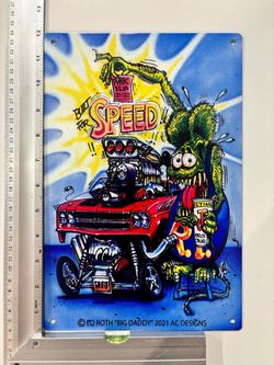 Rat Fink sign 12 x8