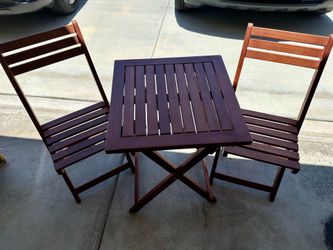 Small Wood Bistro Style Table and Chairs