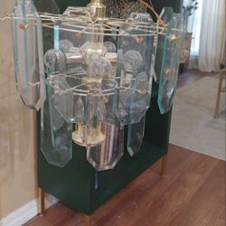 Two Beautiful Vintage Retro Glass Chandeliers