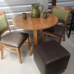Kitchen Table,  Two Chairs And  Matching Ottoman 