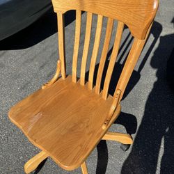 Wood Office Rolling Chair