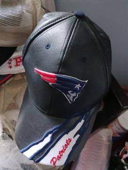 Black Leather Licensed New England Patriots Hat
