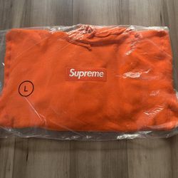 Supreme Box Logo Hoodie(FW24) Orange Brand New