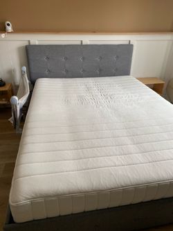 Queen bed frame and mattress