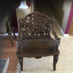 Hand Carved Wood Chair