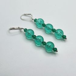 Clear Green Earrings 