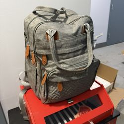 BabbleRoo Diaper Bag Backpack, Gray