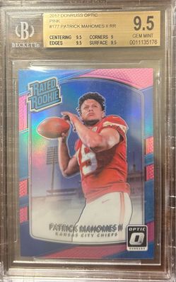 2017 Panini Donruss Optic Patrick Mahomes II Pink Holo Rated Rookie BGS 9.5