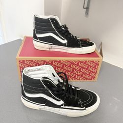 Vans Sk8-Hi Black White High Top Men's Canvas US 9.5 Contrast Stitching